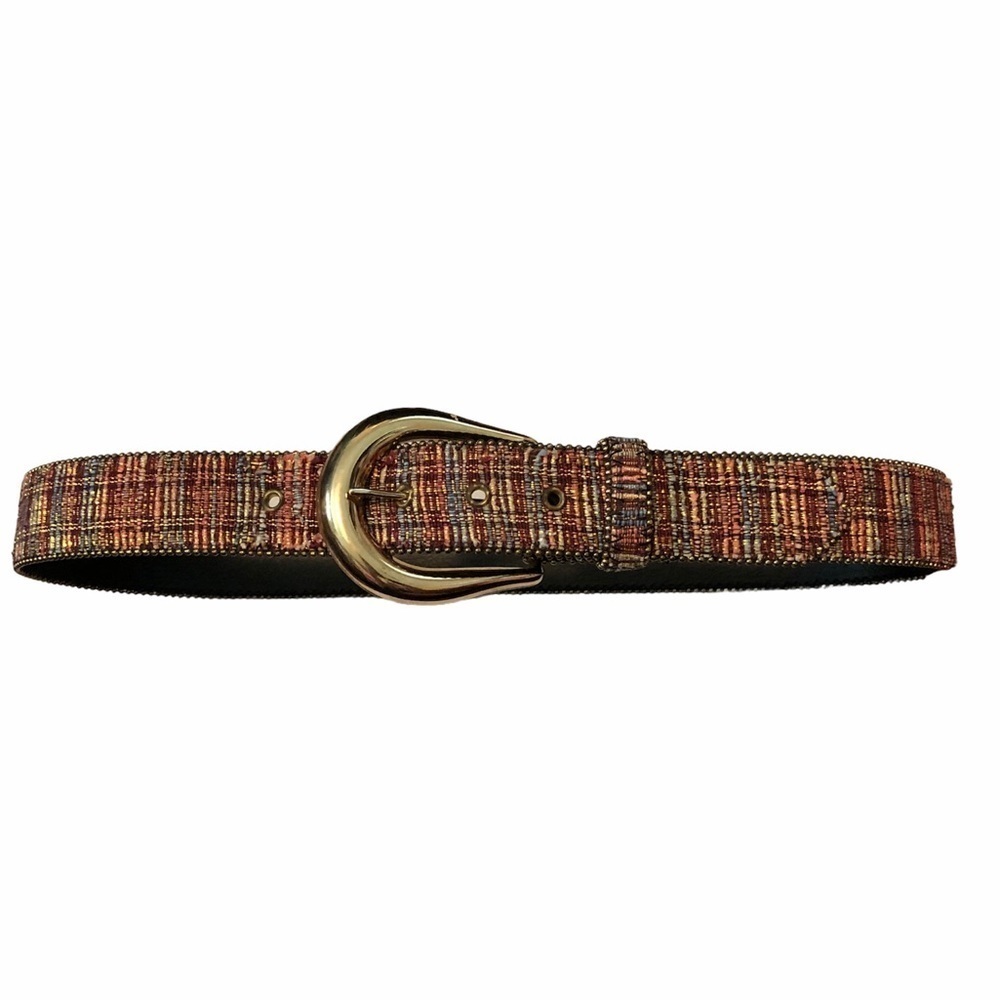 Tapestry Belt with Gold Prong Closure